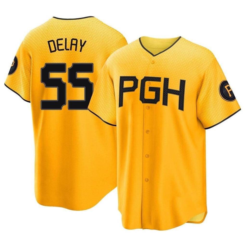 Ndoa P.Pirates #55 Jason Delay Player Gold City Connect Home Game Stitched Jerseys