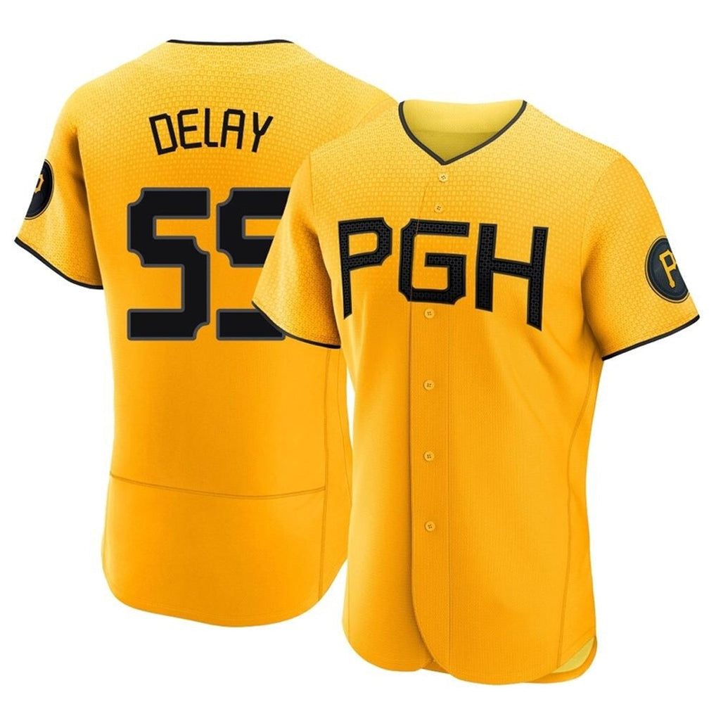 Ndoa P.Pirates #55 Jason Delay Player Gold City Connect Home Limited Elite Stitched Jerseys