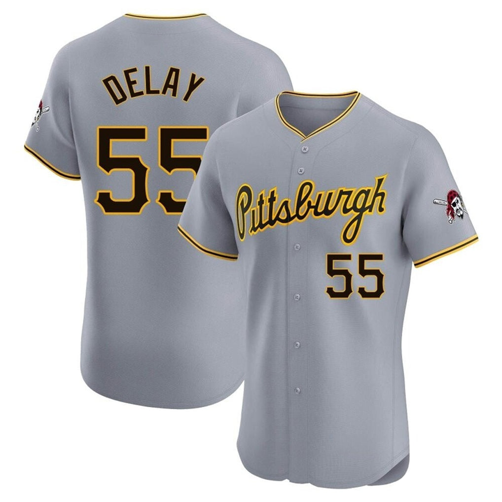 Ndoa P.Pirates #55 Jason Delay Player Gray Road Home Limited Elite Stitched Jerseys