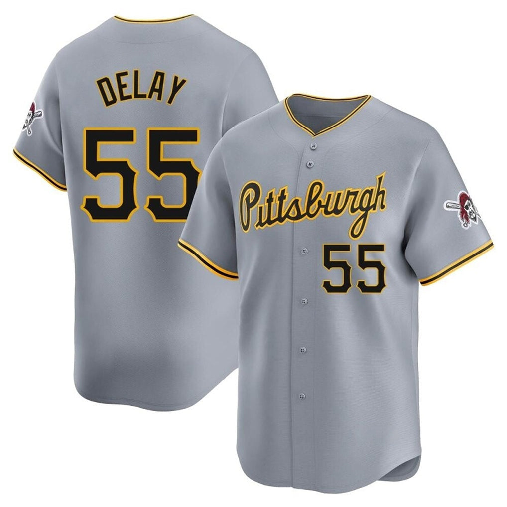 Ndoa P.Pirates #55 Jason Delay Player Gray Road Home Limited Stitched Jerseys