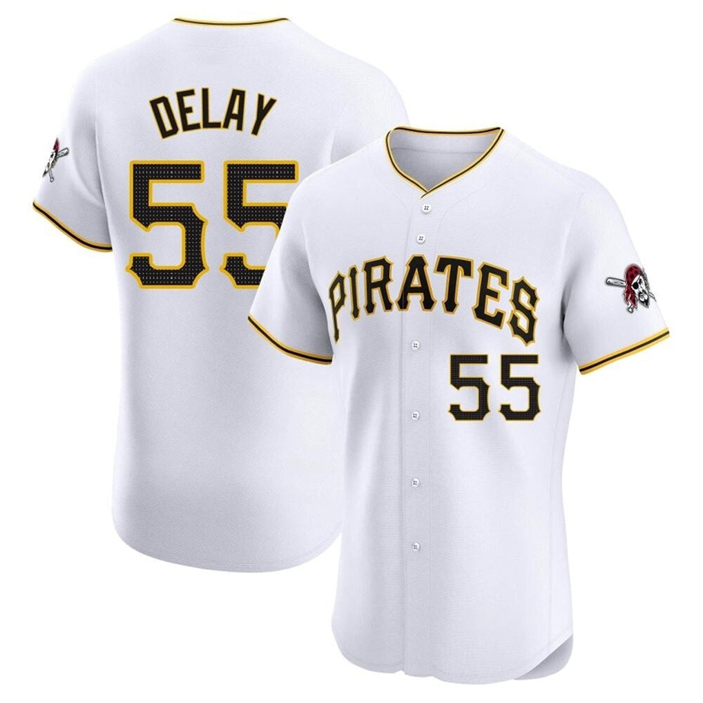 Ndoa P.Pirates #55 Jason Delay Player White Home Limited Elite Stitched Jerseys
