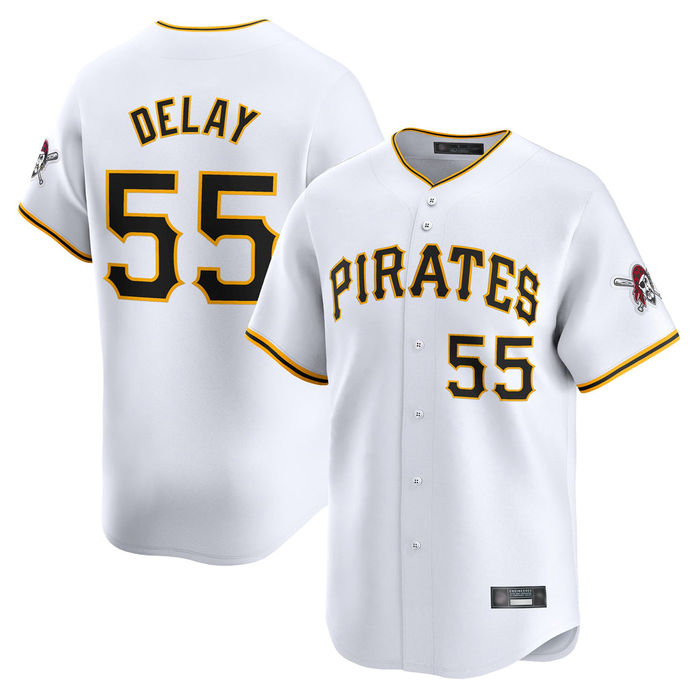 Ndoa P.Pirates #55 Jason Delay Player White Home Limited Stitched Jerseys