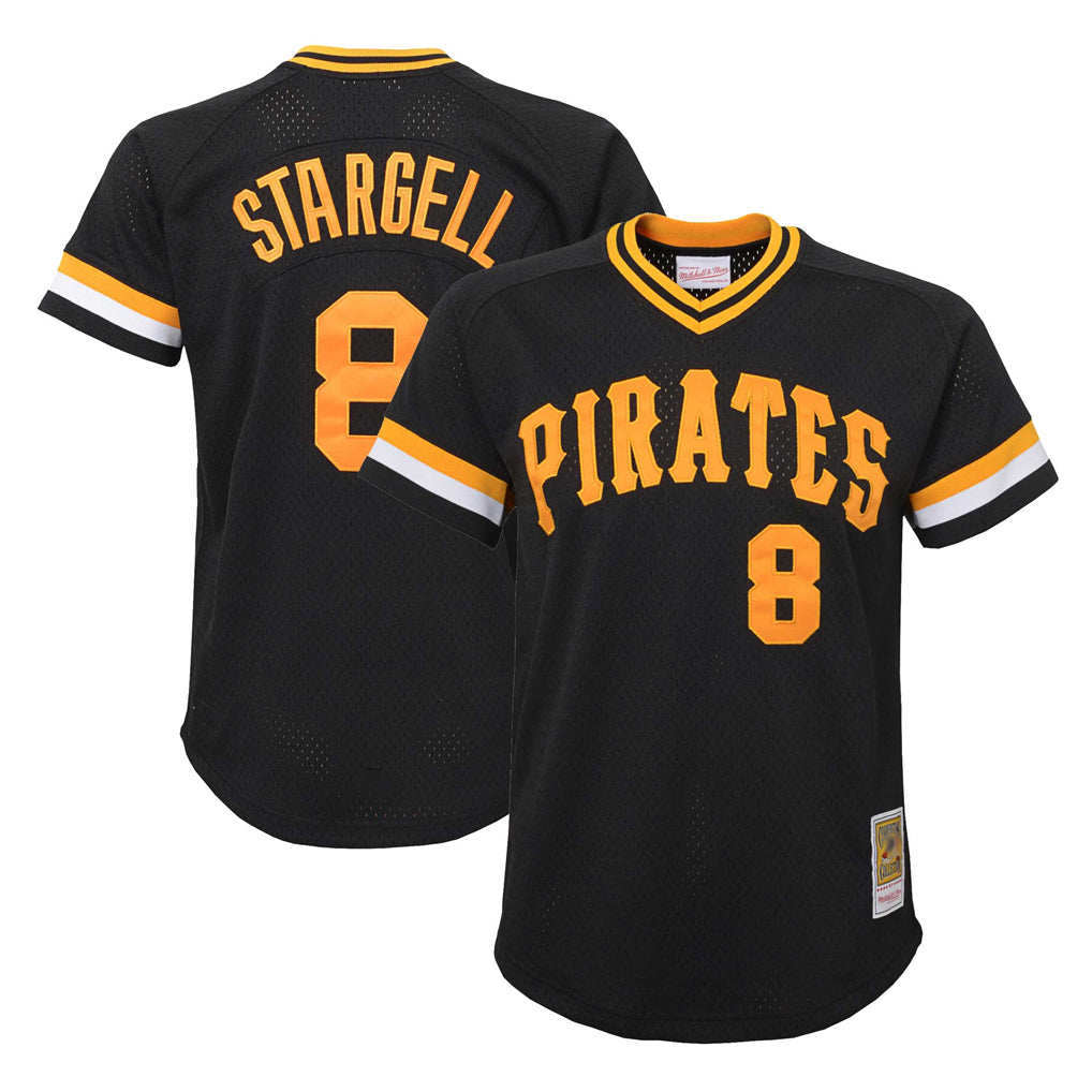 Ndoa P.Pirates #8 Willie Stargell Player Black Mitchell & Ness Black Cooperstown Collection Mesh Batting Limited Stitched Jerseys