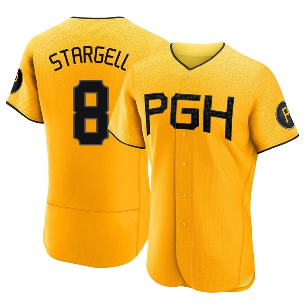 Ndoa P.Pirates #8 Willie Stargell Player Gold City Connect Home Limited Elite Stitched Jerseys
