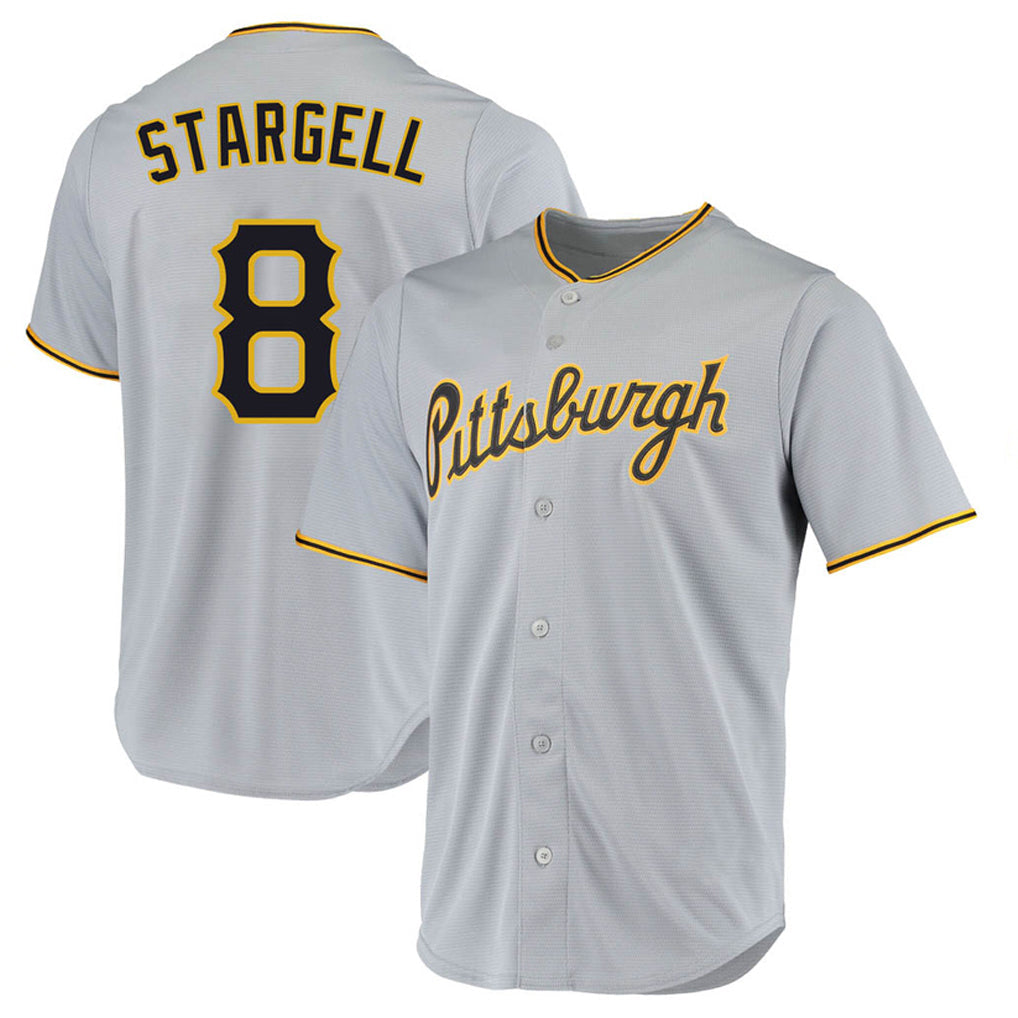 Ndoa P.Pirates #8 Willie Stargell Player Gray Road Home Game Stitched Jerseys