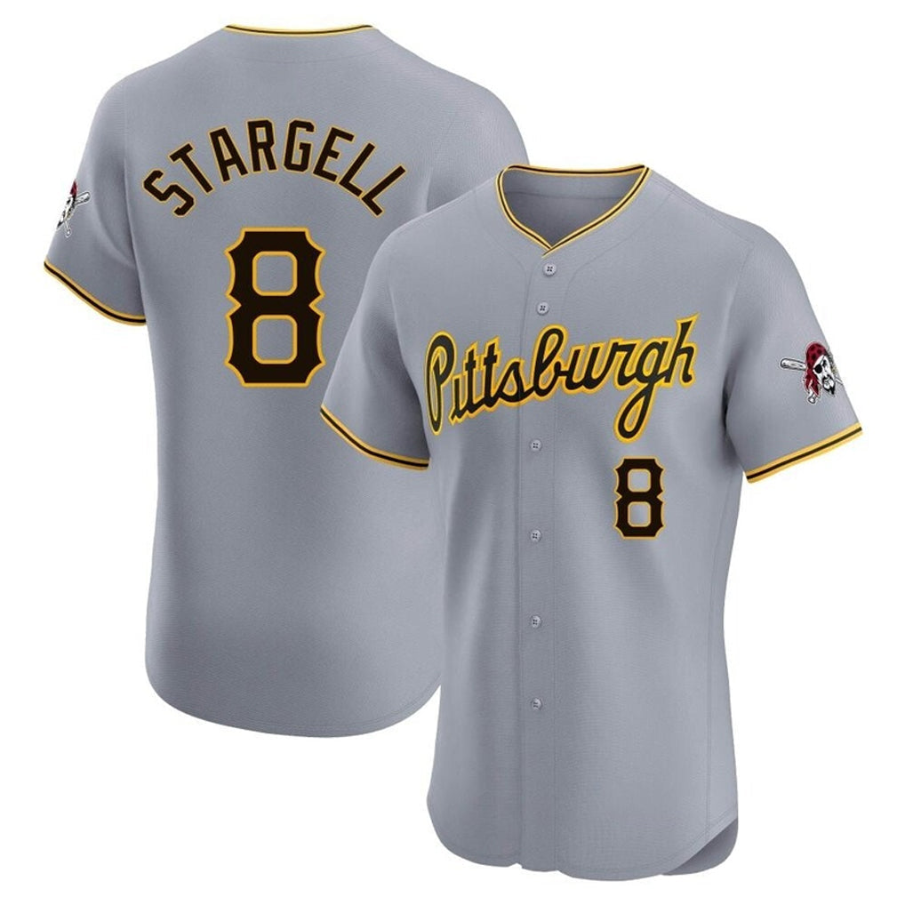 Ndoa P.Pirates #8 Willie Stargell Player Gray Road Home Limited Elite Stitched Jerseys