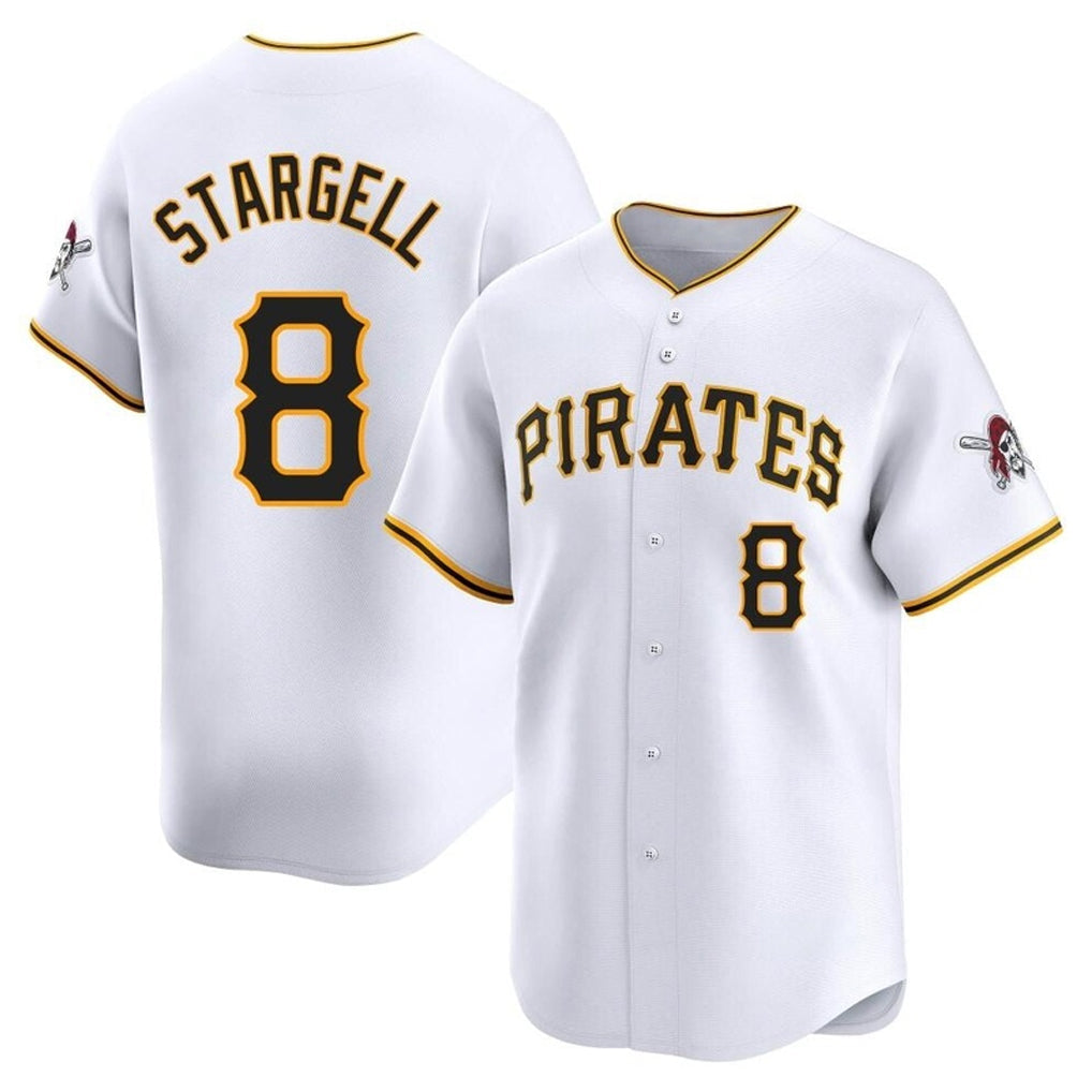 Ndoa P.Pirates #8 Willie Stargell Player White Home Limited Stitched Jerseys