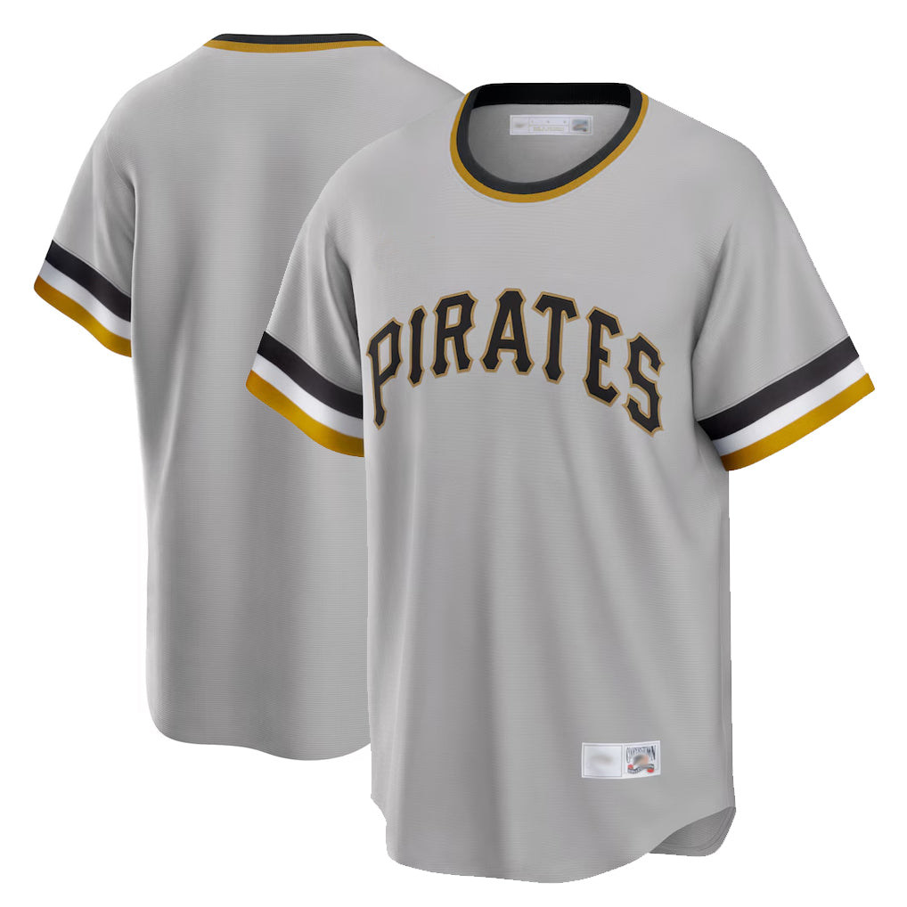 Ndoa P.Pirates Blank Player Gray Throwback Cooperstown Collection Limited T-shirt Stitched Jerseys