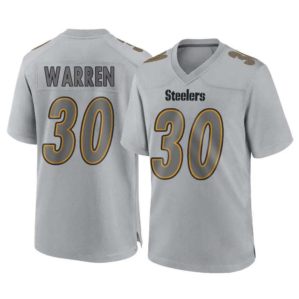Ndoa P.Steelers #30 Jaylen Warren Player Gray Atmosphere Fashion Home Game Stitched Jerseys