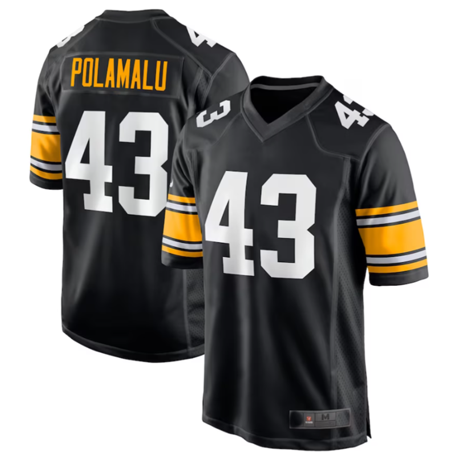 Ndoa P.Steelers #43 Troy Polamalu Black Retired Player Jersey American Stitched Jersey