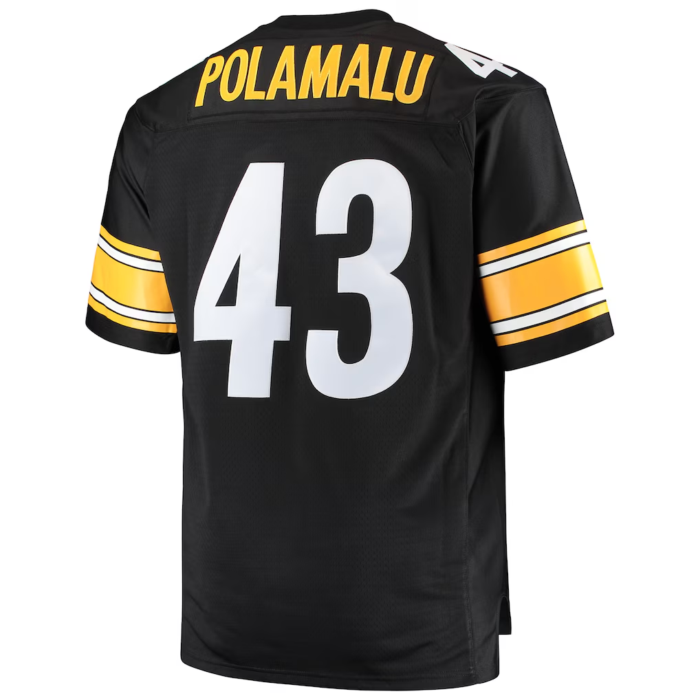 Ndoa P.Steelers #43 Troy Polamalu Mitchell & Ness Black Big & Tall 2005 Retired Player Replica Jersey