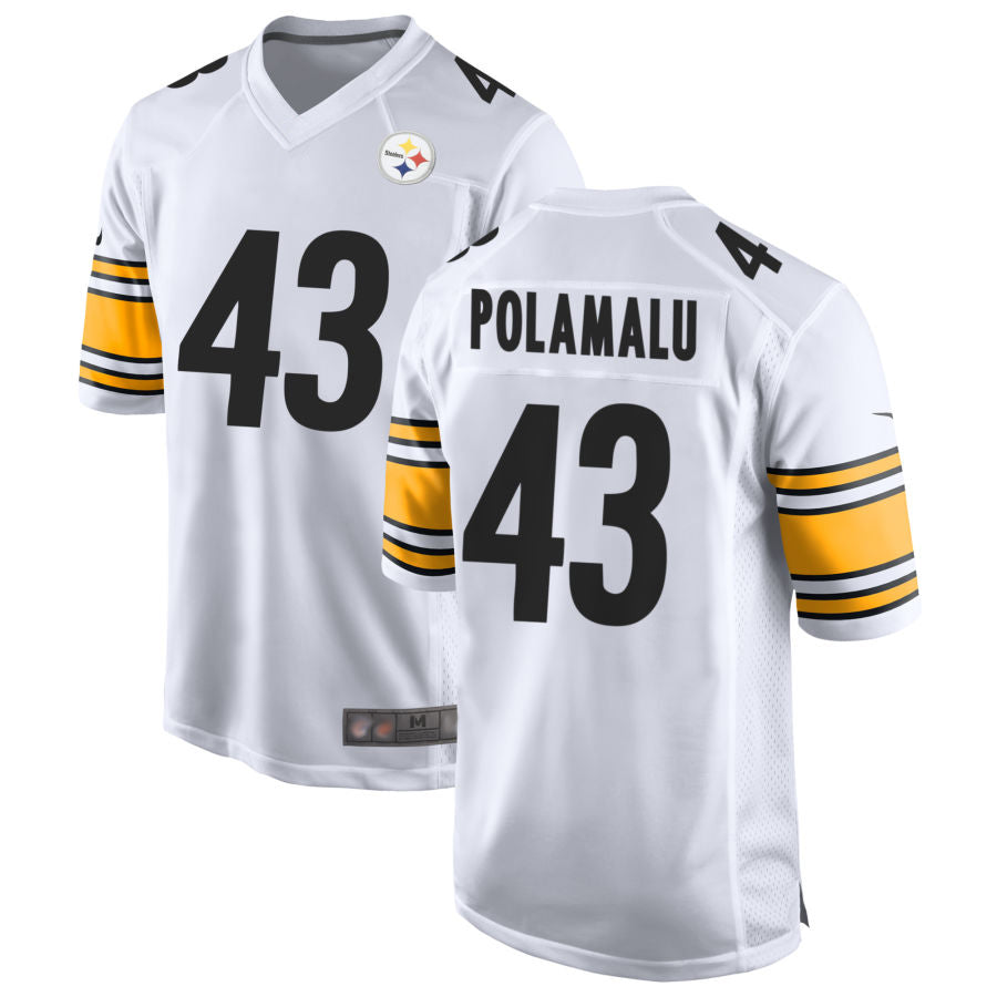 Ndoa P.Steelers #43 Troy Polamalu Player White Home Game Stitched Jerseys