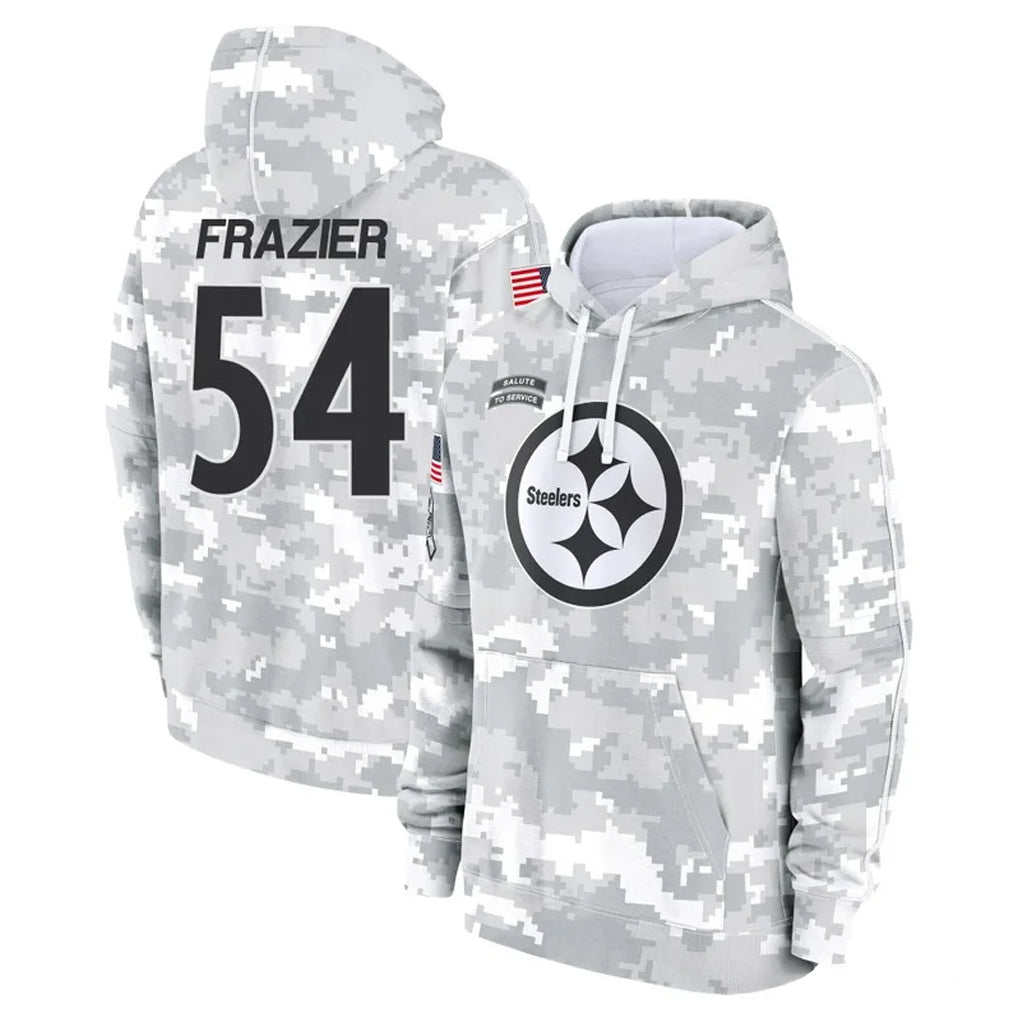 Ndoa P.Steelers #54 Zach Frazier Player Arctic Camo Limited Salute to Service Pullover Hoodies Game Stitched Jerseys