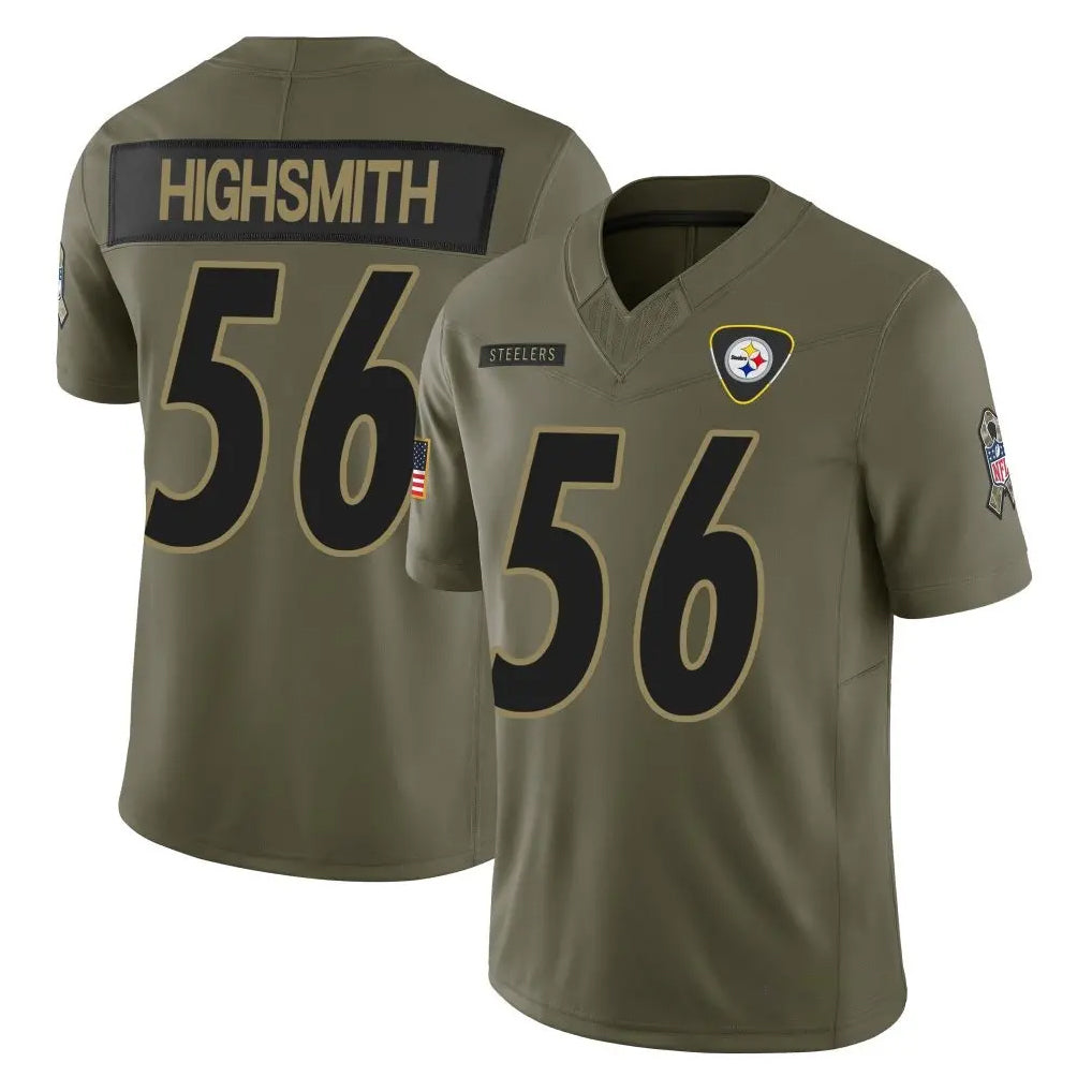 Ndoa P.Steelers #56 Alex Highsmith Player Olive 2025 Salute To Service Limited Home Game Stitched Jerseys