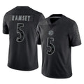 Ndoa P.Steelers #5 Jalen Ramsey Player Black Reflective Limited Home Game Stitched Jerseys