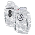 Ndoa P.Steelers #8 Aaron Rodgers Player Arctic Camo Limited Salute to Service Pullover Hoodies Game Stitched Jerseys