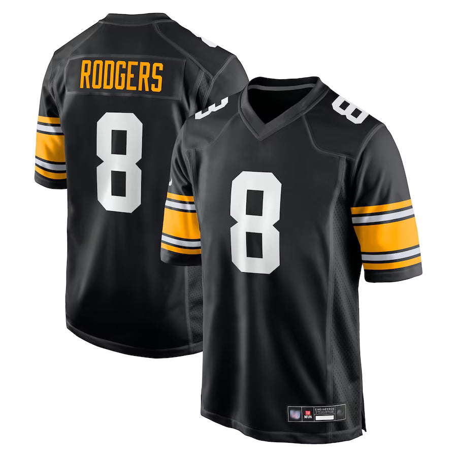 Ndoa P.Steelers #8 Aaron Rodgers Player Black Home Limited Stitched Jerseys