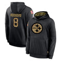 Ndoa P.Steelers #8 Aaron Rodgers Player Black Salute to Service Hoodies Limited Game Stitched Jerseys