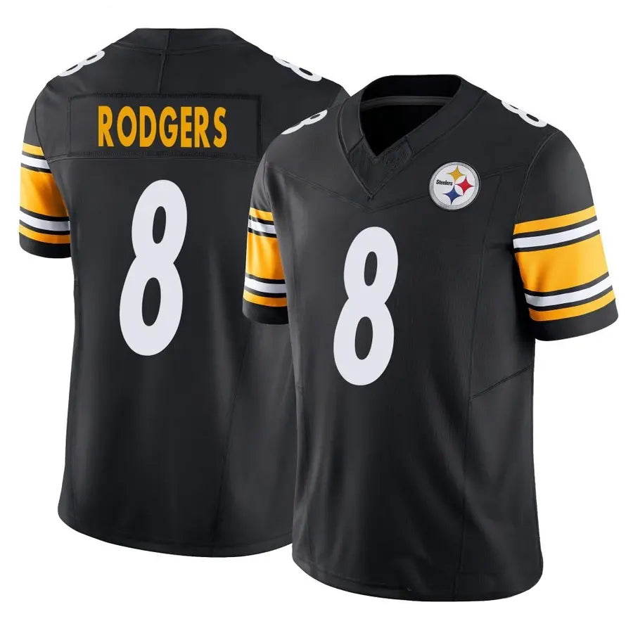 Ndoa P.Steelers #8 Aaron Rodgers Player Black Vapor F.U.S.E. Limited Stitched Jerseys