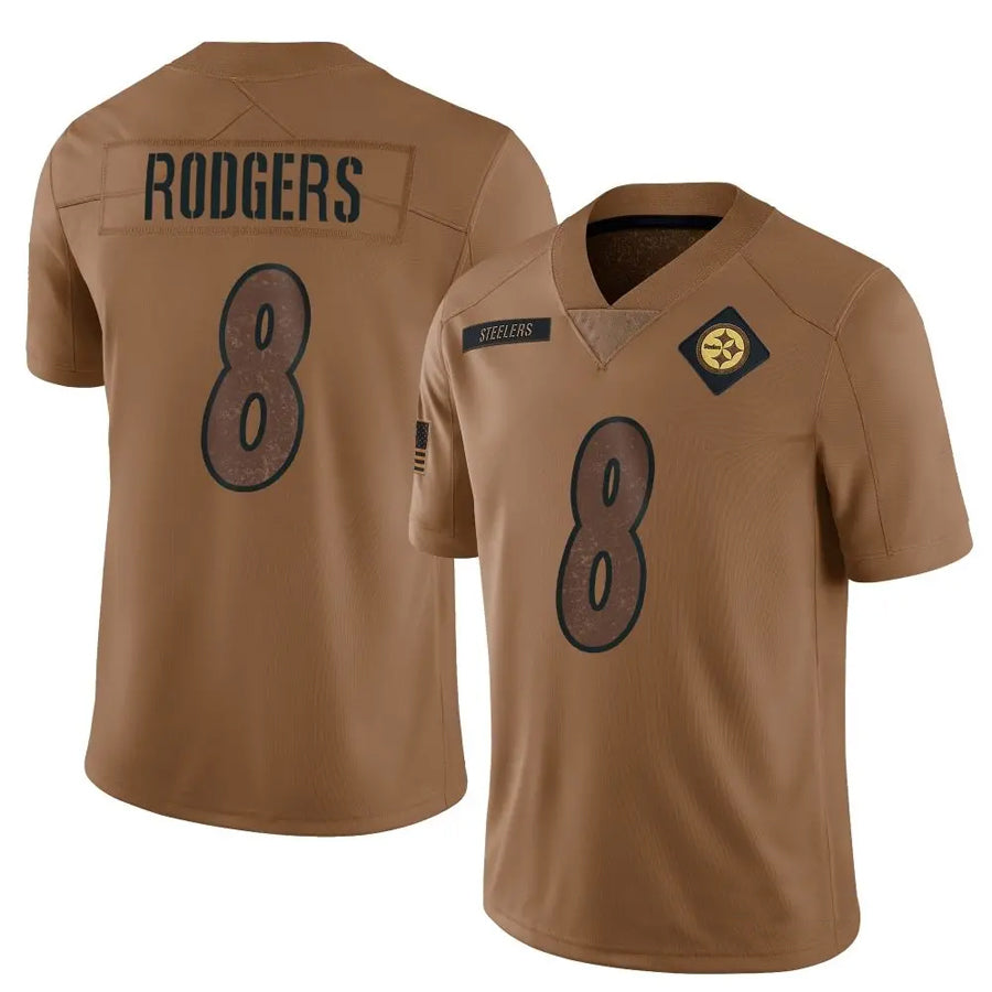 Ndoa P.Steelers #8 Aaron Rodgers Player Brown Salute To Service Limited Stitched Jerseys