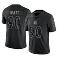 Ndoa P.Steelers #90 T.J. Watt Player Black Reflective Limited Home Game Stitched Jerseys