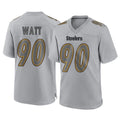 Ndoa P.Steelers #90 T.J. Watt Player Gray Atmosphere Fashion Home Game Stitched Jerseys