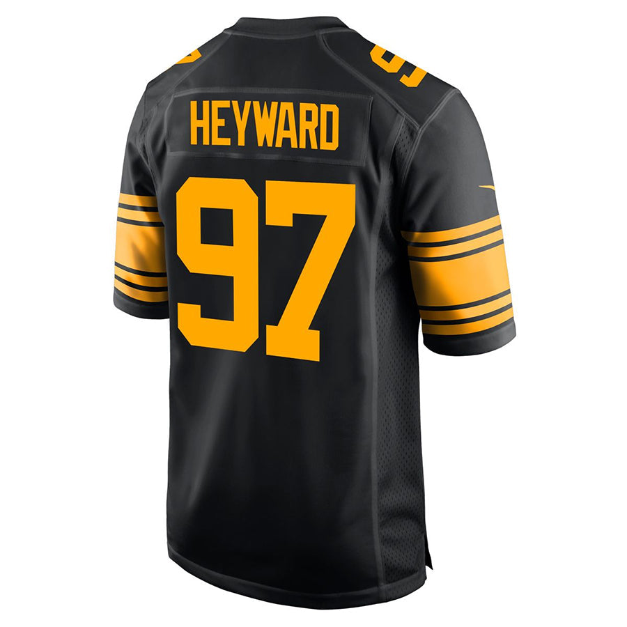 Ndoa P.Steelers #97 Cameron Heyward Player Black Home Replica Stitched Jerseys