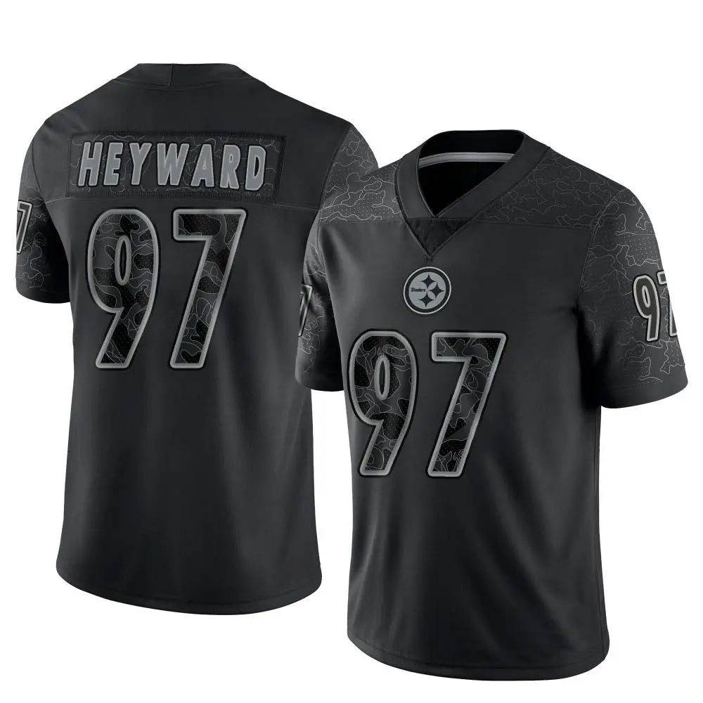 Ndoa P.Steelers #97 Cameron Heyward Player Black Limited Reflective Stitched Jerseys