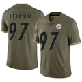 Ndoa P.Steelers #97 Cameron Heyward Player Salute To Service Limited Olive Stitched Jerseys