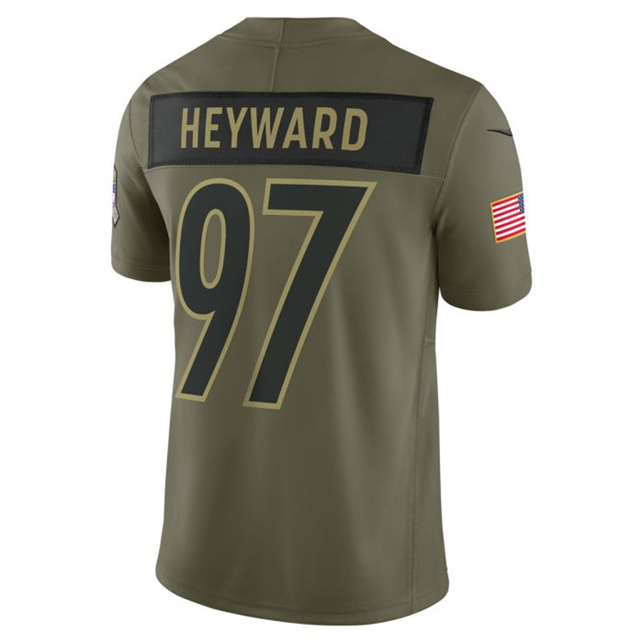 Ndoa P.Steelers #97 Cameron Heyward Player Vapor F.U.S.E. Limited Salute to Service Stitched Jerseys