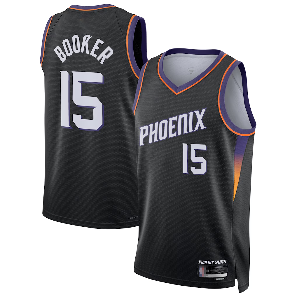 Ndoa P.Suns #15 Devin Booker Black Swingman Jerseys - Statement Edition