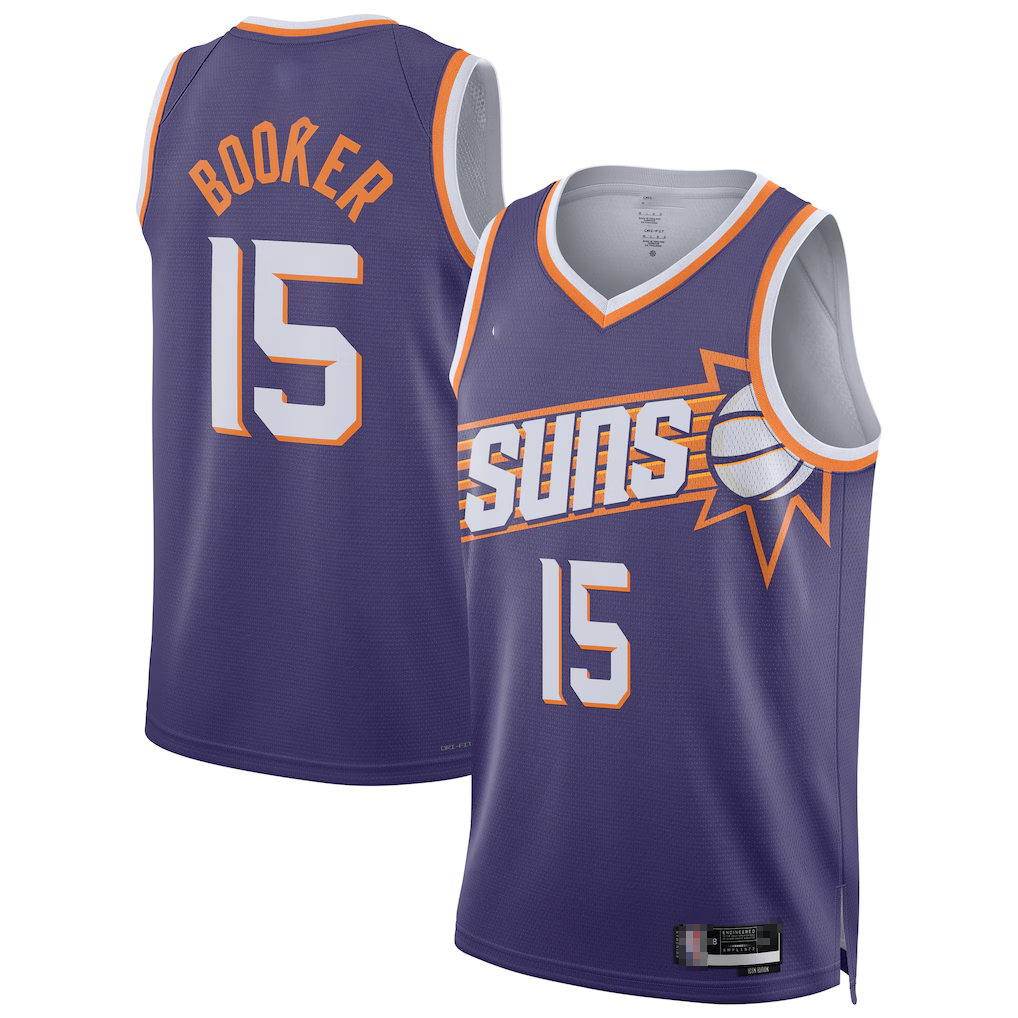 Ndoa P.Suns #15 Devin Booker Purple Swingman Player Jerseys - Icon Edition