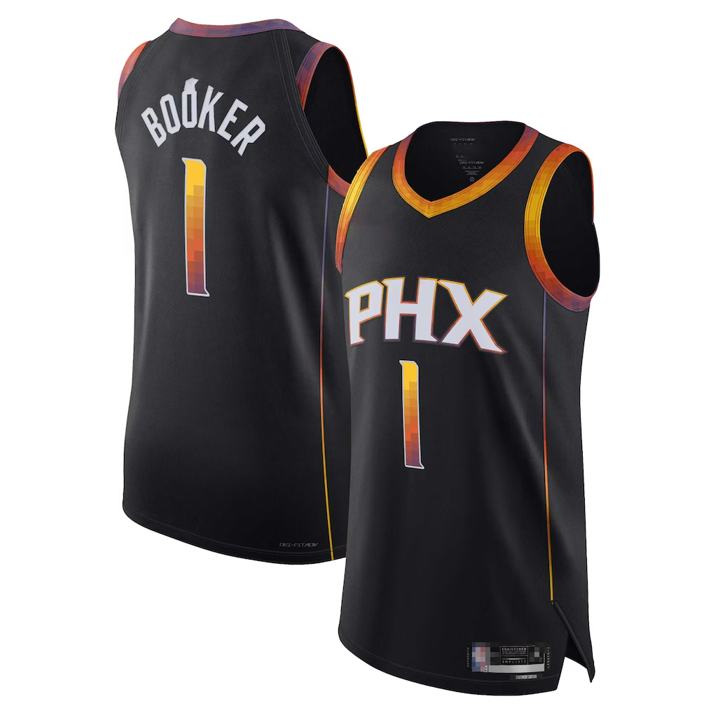 Ndoa P.Suns #1 Devin Booker Black Authentic Player Jerseys - Statement Edition