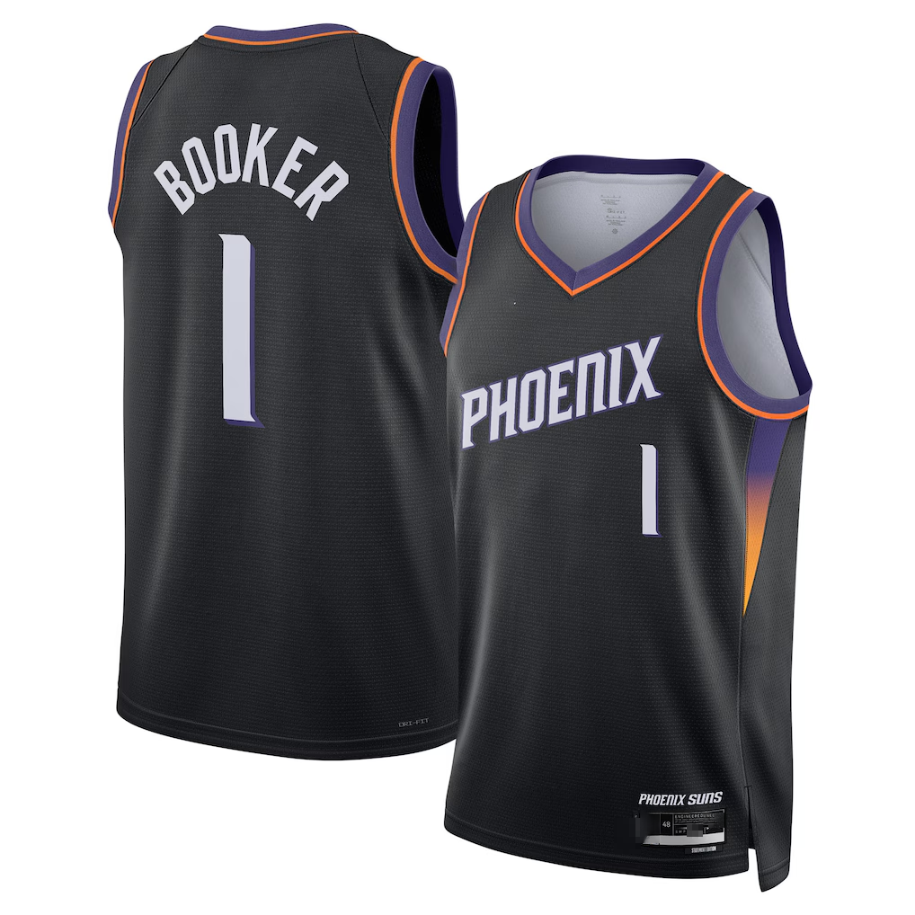 Ndoa P.Sunss #1 Devin Booker Black Swingman Jerseys - Statement Edition