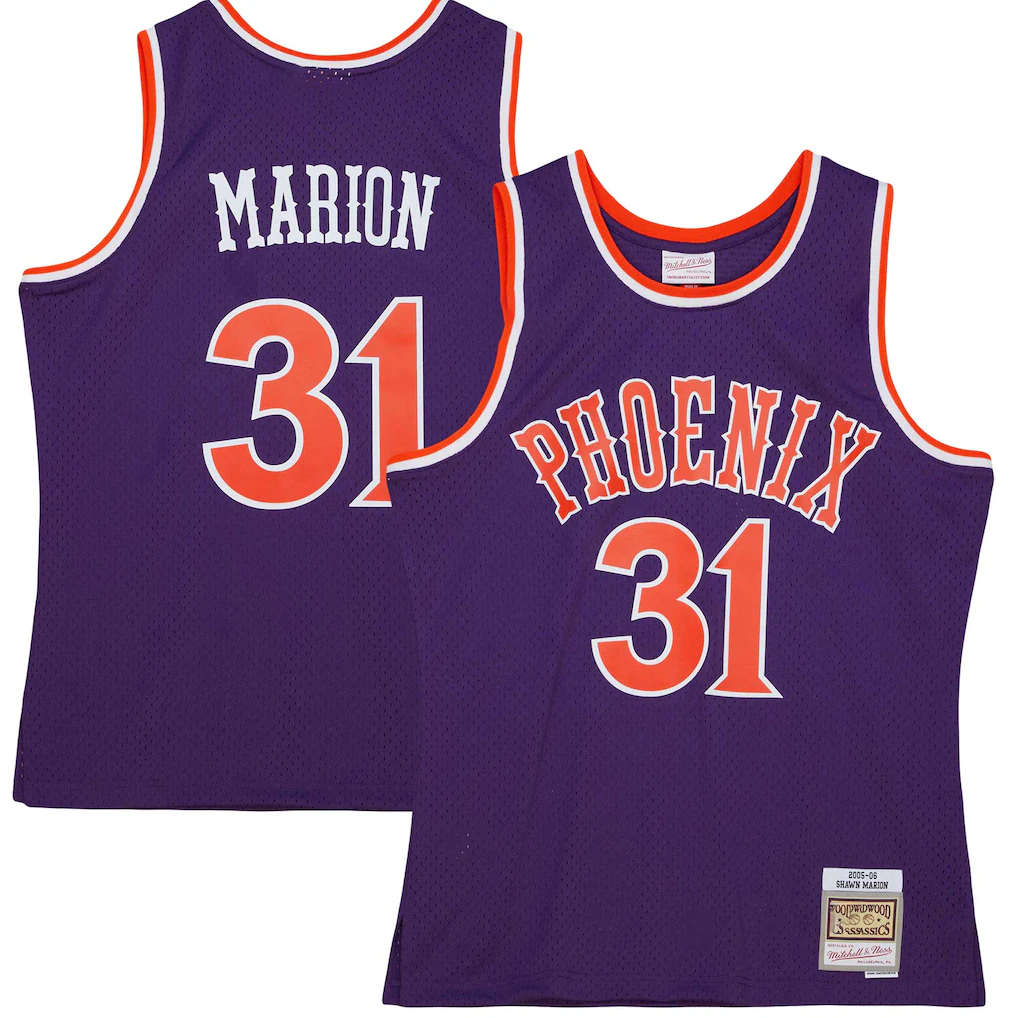 Ndoa P.Sunss #31 Shawn Marion Mitchell & Ness Purple 2005-2006 Hardwood Classics Swingman Jerseys