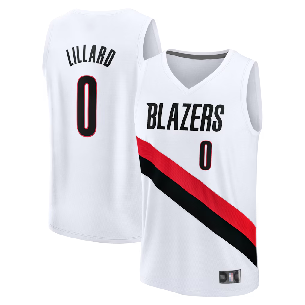 Ndoa PT.Blazers #0 Damian Lillard Fanatics White Fast Break Replica Player Jerseys - Association Edition