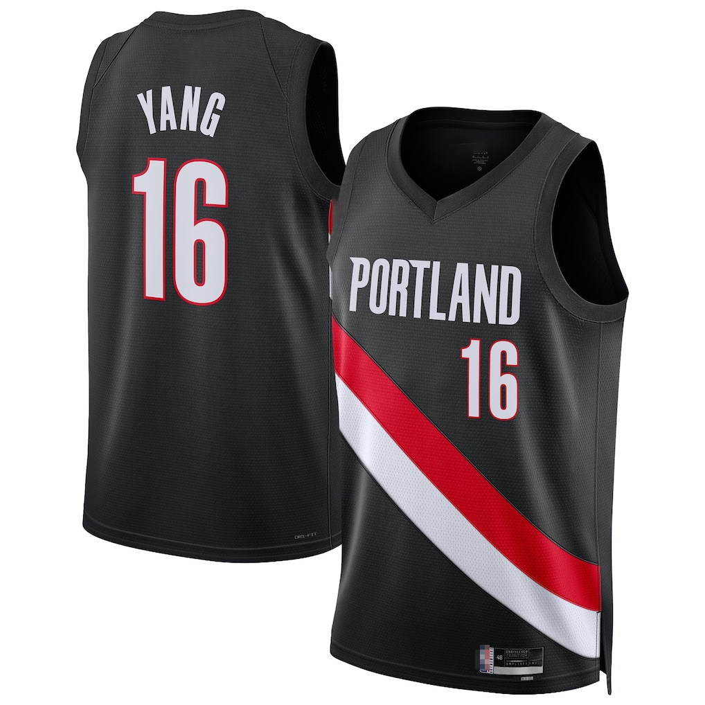 Ndoa PT.Blazers #16 Yang Hansen Black Swingman Jerseys - Icon Edition