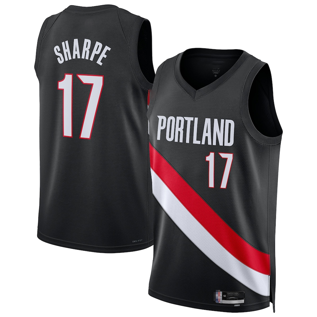 Ndoa PT.Blazers #17 Shaedon Sharpe Black Swingman Jerseys - Icon Edition