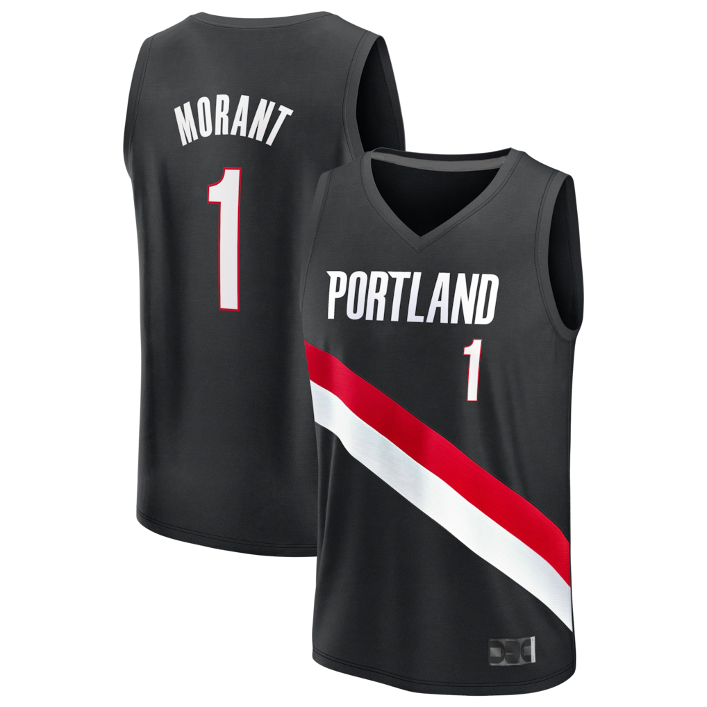 Ndoa PT.Blazers #1 Ja Morant Fanatics Black Fast Break Jerseys - Icon Edition