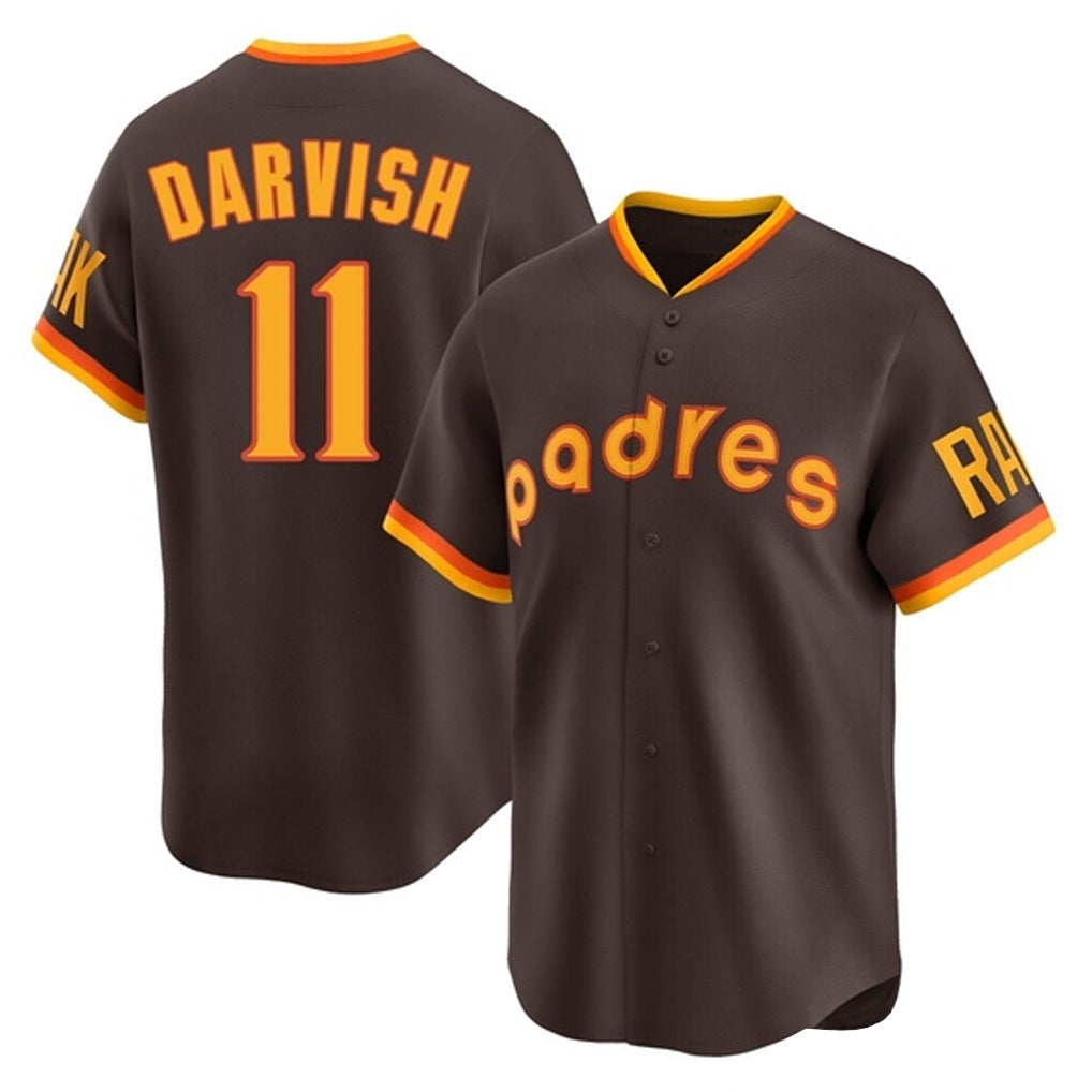 Ndoa S.Diego Padres #11 Yu Darvish Player Brown Home Cooperstown Collection Replica Game Stitched Jerseys