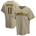 Ndoa S.Diego Padres #11 Yu Darvish Player Khaki Home Game Stitched Jerseys