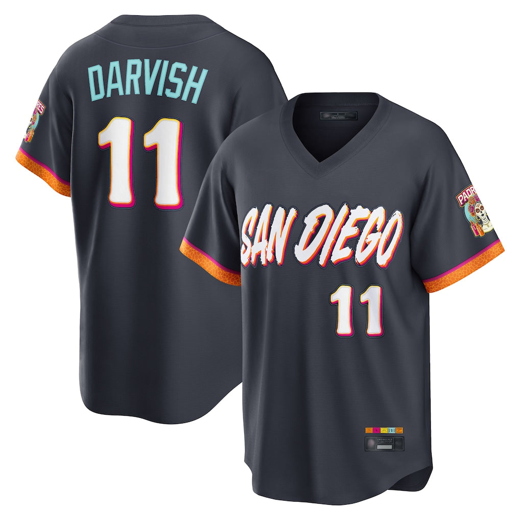 Ndoa S.Diego Padres #11 Yu Darvish Player Obsidian 2026 City Connect Home Game T-shirt Stitched Jerseys