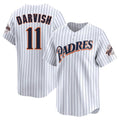 Ndoa S.Diego Padres #11 Yu Darvish Player White Cooperstown Collection Limited Home Stitched Jerseys