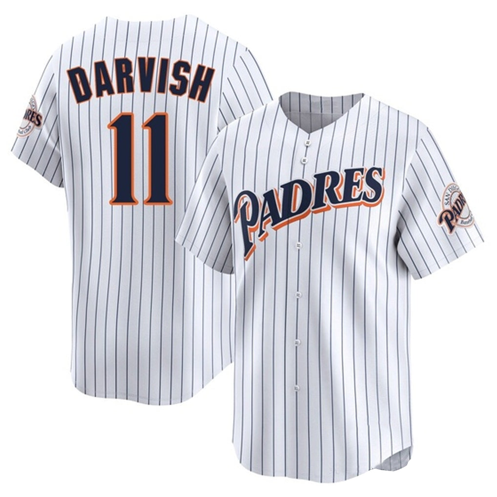 Ndoa S.Diego Padres #11 Yu Darvish Player White Cooperstown Collection Limited Home Stitched Jerseys