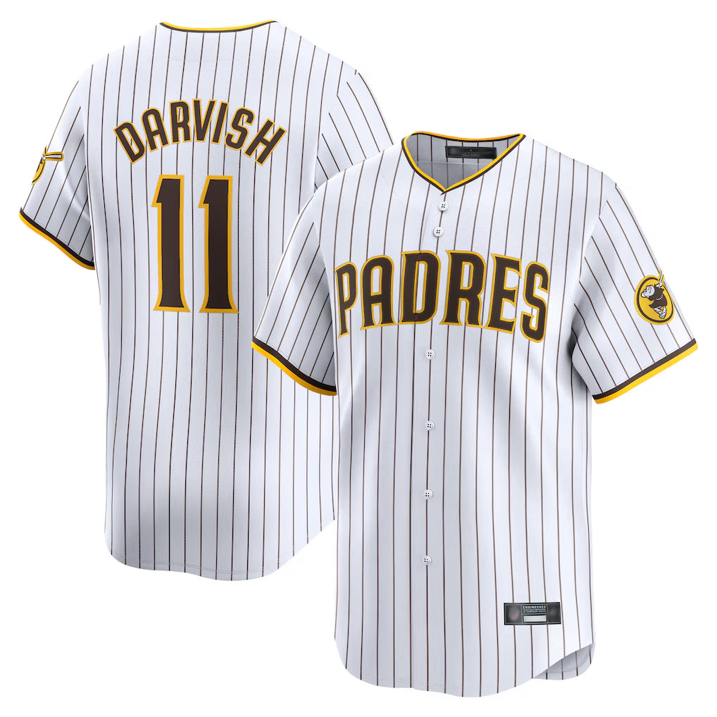 Ndoa S.Diego Padres #11 Yu Darvish Player White Home Limited Stitched Jerseys