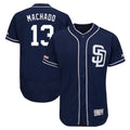Ndoa S.Diego Padres #13 Manny Machado Player Navy Majestic Patch Flex Base Game Stitched Jerseys