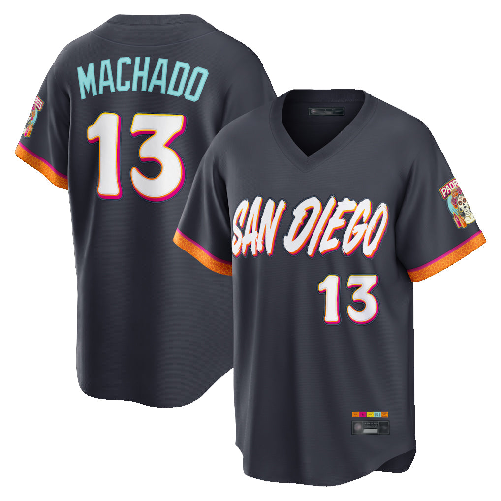 Ndoa S.Diego Padres #13 Manny Machado Player Obsidian 2026 City Connect Home Game T-shirt Stitched Jerseys