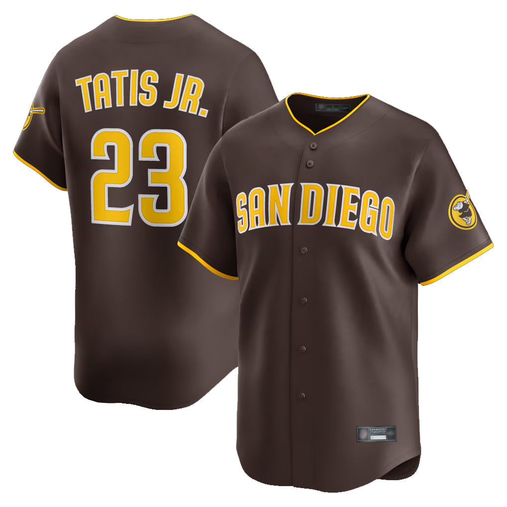 Ndoa S.Diego Padres #23 Fernando Tatis Jr Player Brown Home Limited Stitched Jerseys