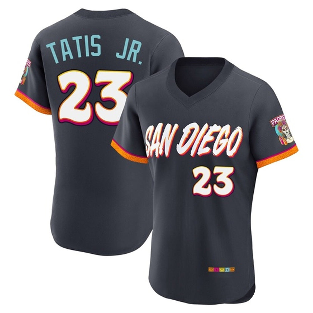 Ndoa S.Diego Padres #23 Fernando Tatis Jr Player Obsidian 2026 City Connect Home Elite T-shirt Stitched Jerseys