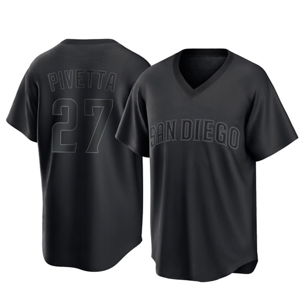 Ndoa S.Diego Padres #27 Nick Pivetta Player Black Pitch Fashion Game T-shirt Stitched Jerseys